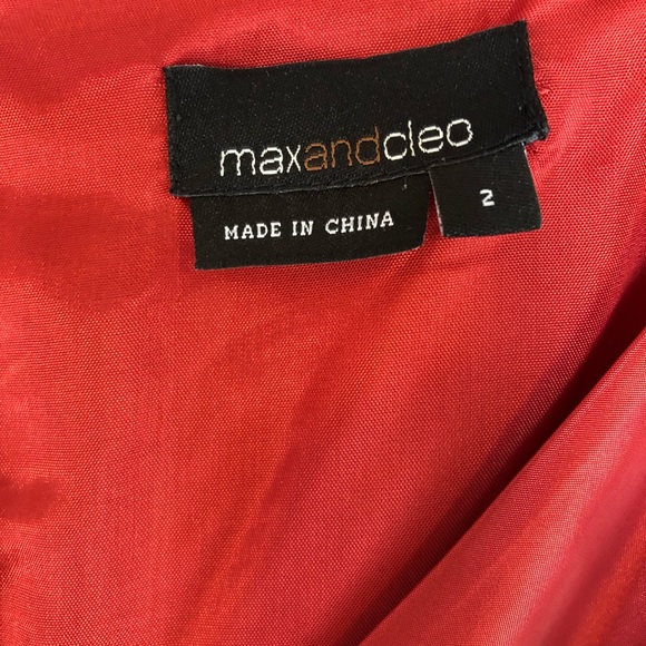 Max & Cleo Orange Red Ruffle Hem Dress - Picture 5 of 8